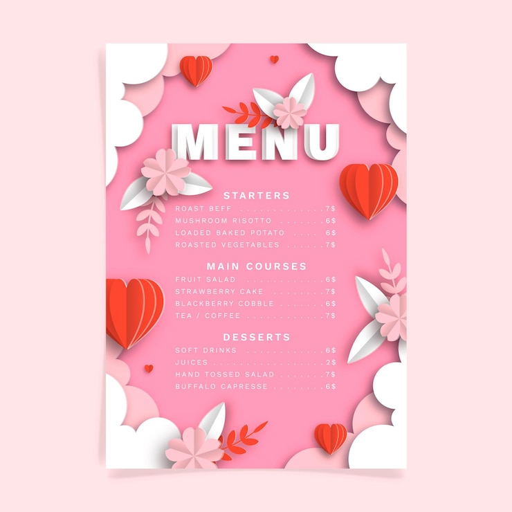 Vector gratuito plantilla de menú de restaurante degradado