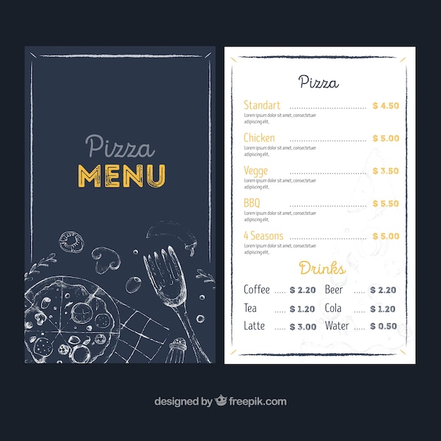 Vector gratuito plantilla de menú de restaurante elegante