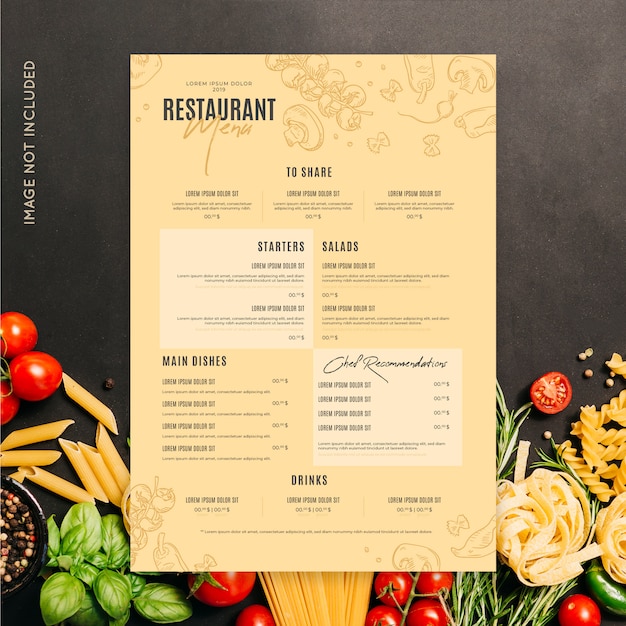 Plantilla de menú de restaurante