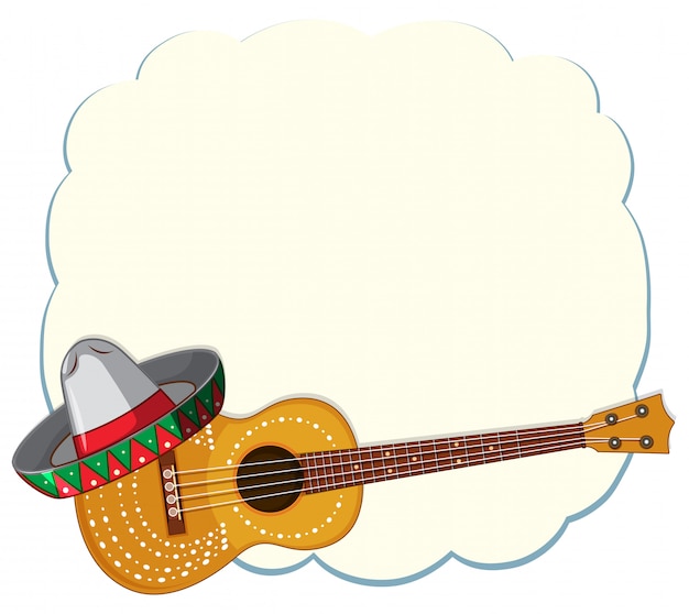 Vector gratuito una plantilla mexicana con guitarra