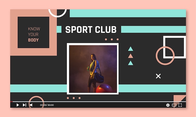 Vector gratuito plantilla de miniatura de youtube de club deportivo