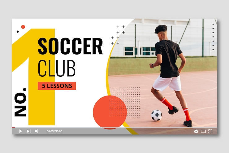 Vector gratuito plantilla de miniatura de youtube de fútbol