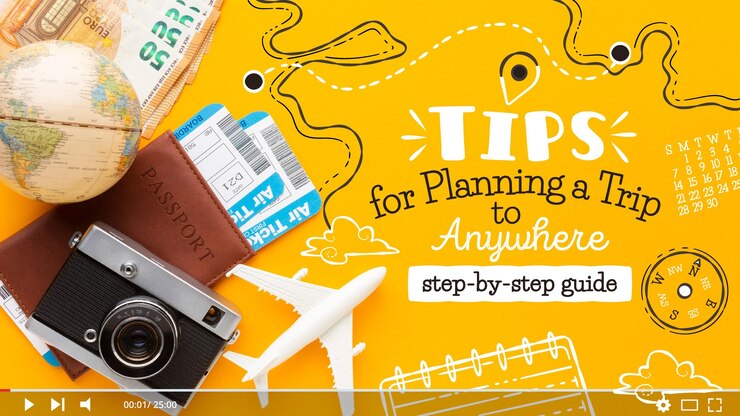Vector gratuito plantilla de miniatura de youtube de viajes dibujada a mano