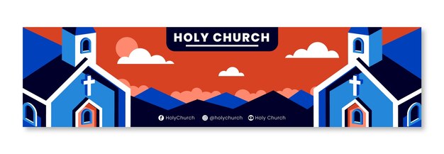 Plantilla mínima de banner de contracción de oración de iglesia