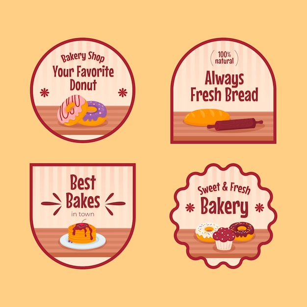 Vector gratuito plantilla mínima de etiquetas de panadería