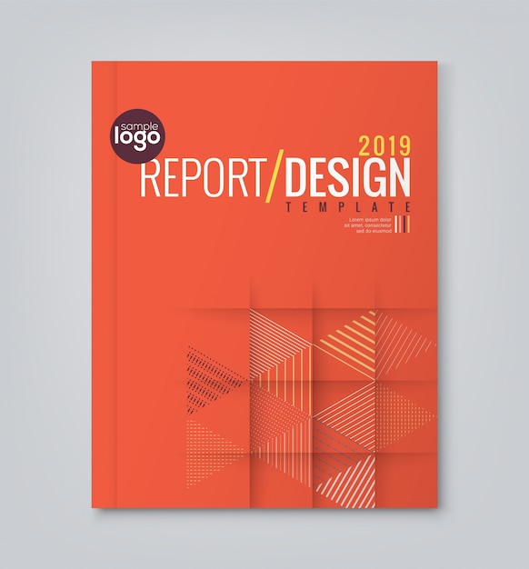 Plantilla mínima geométrica roja para un reporte anual