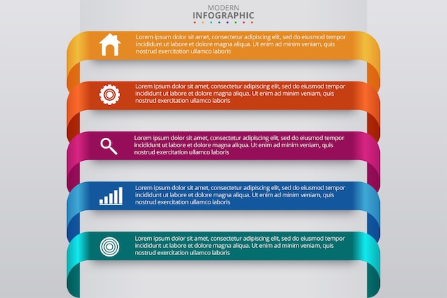 Plantilla mínima de infografías de negocios. ilustración vectorial