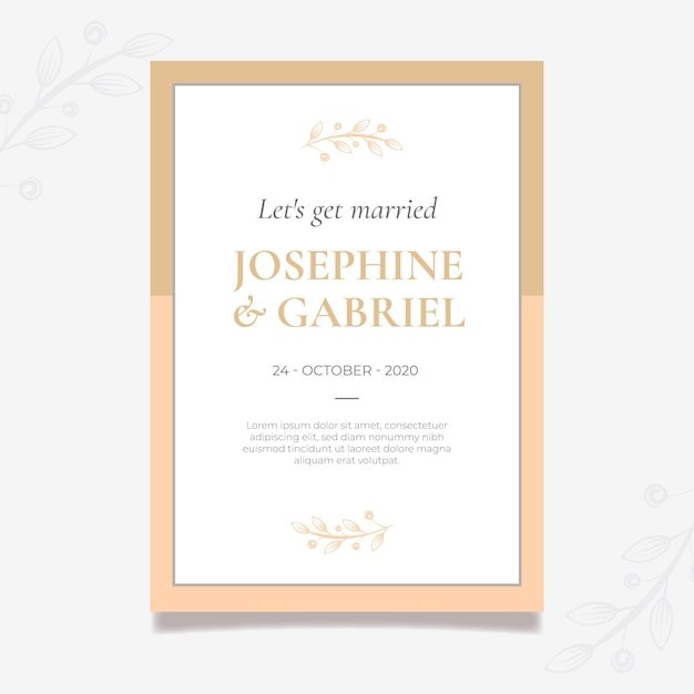 Plantilla mínima de tarjeta de boda
