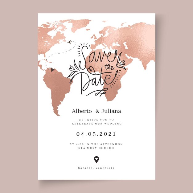 Plantilla mínima de tarjeta de boda