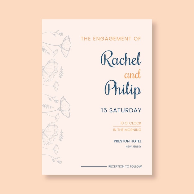 Plantilla mínima de tarjeta de boda
