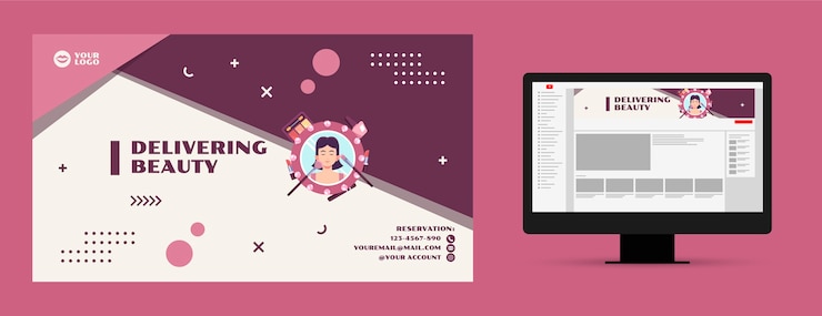 Vector gratuito plantilla minimalista de artista de maquillaje de diseño plano