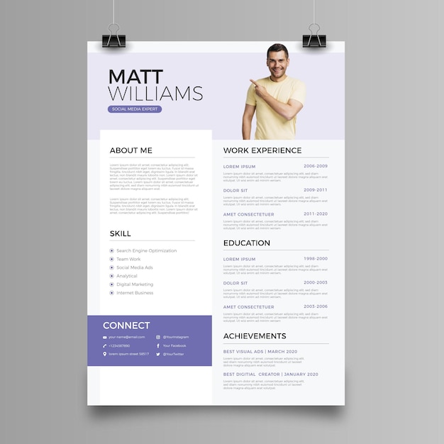 Plantilla minimalista para curriculum vitae