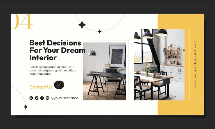 Vector gratuito plantilla minimalista de facebook de diseño de interiores