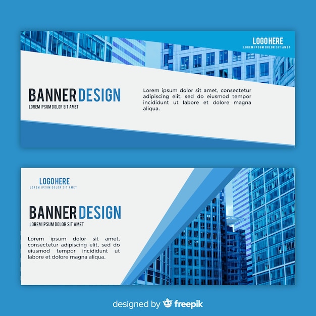 Plantilla moderna de banners de negocios con imagen