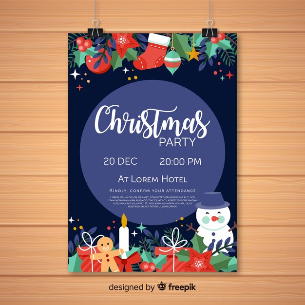 Plantilla moderna de cartel de fiesta de navidad