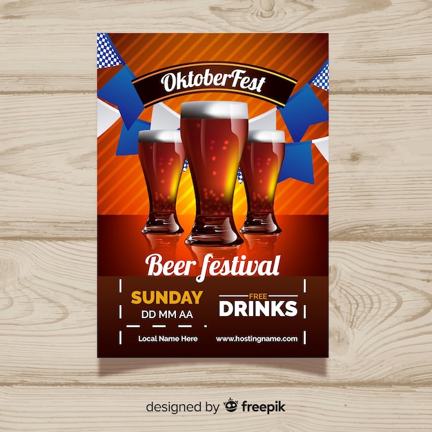 Plantilla moderna de cartel de fiesta de oktoberfest