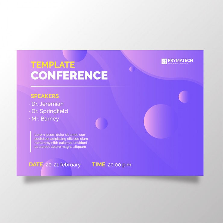 Vector gratuito plantilla moderna de la conferencia de negocios con el fondo abstracto