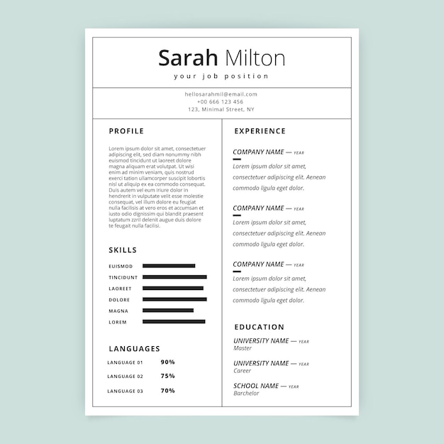 Plantilla moderna de curriculum vitae