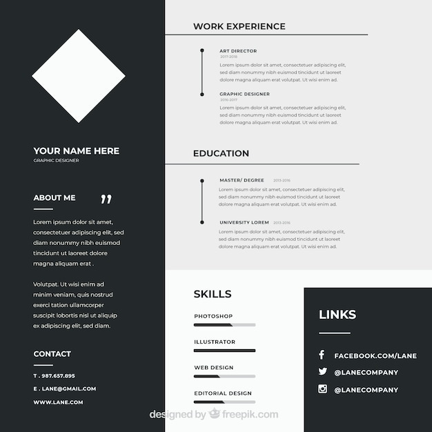 Plantilla moderna de curriculum