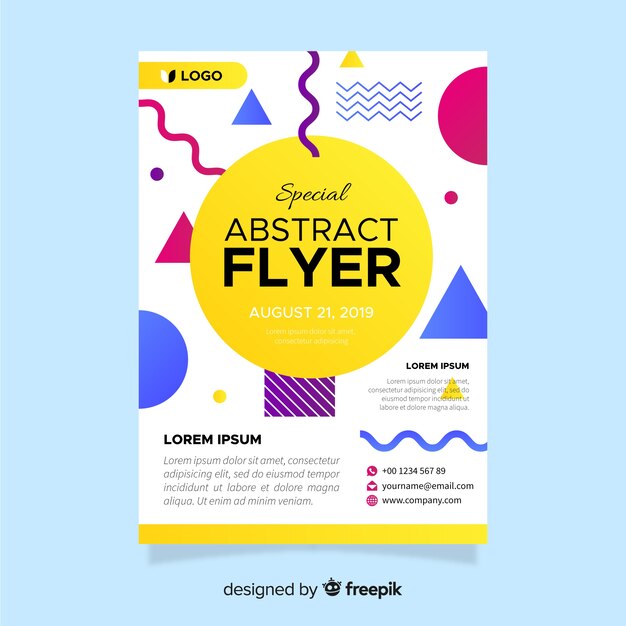 Plantilla moderna de folleto con diseño abstracto