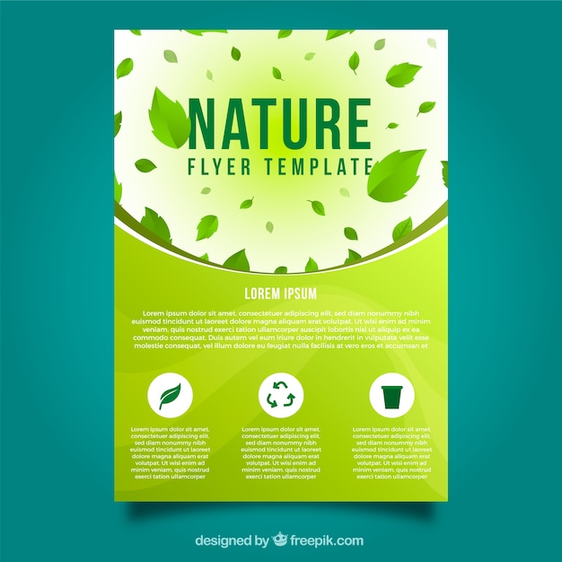 Plantilla moderna de folleto de naturaleza con estilo adorable