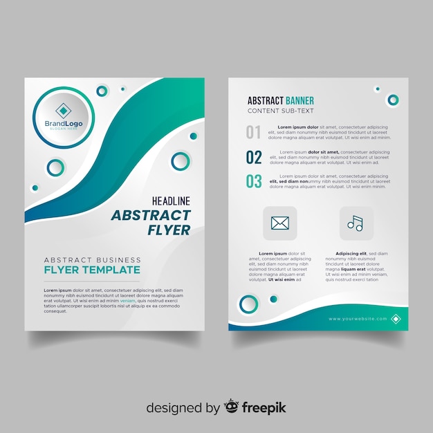 Vector gratuito plantilla moderna de folleto de negocios con diseño abstracto