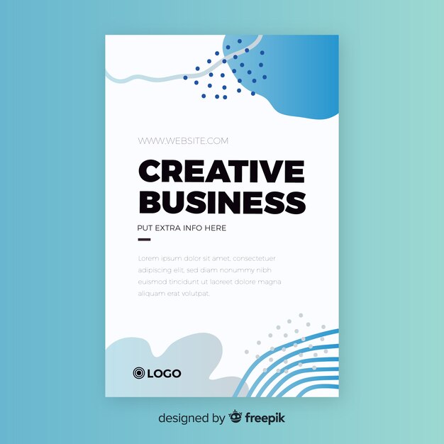 Plantilla moderna de folleto de negocios con diseño abstracto