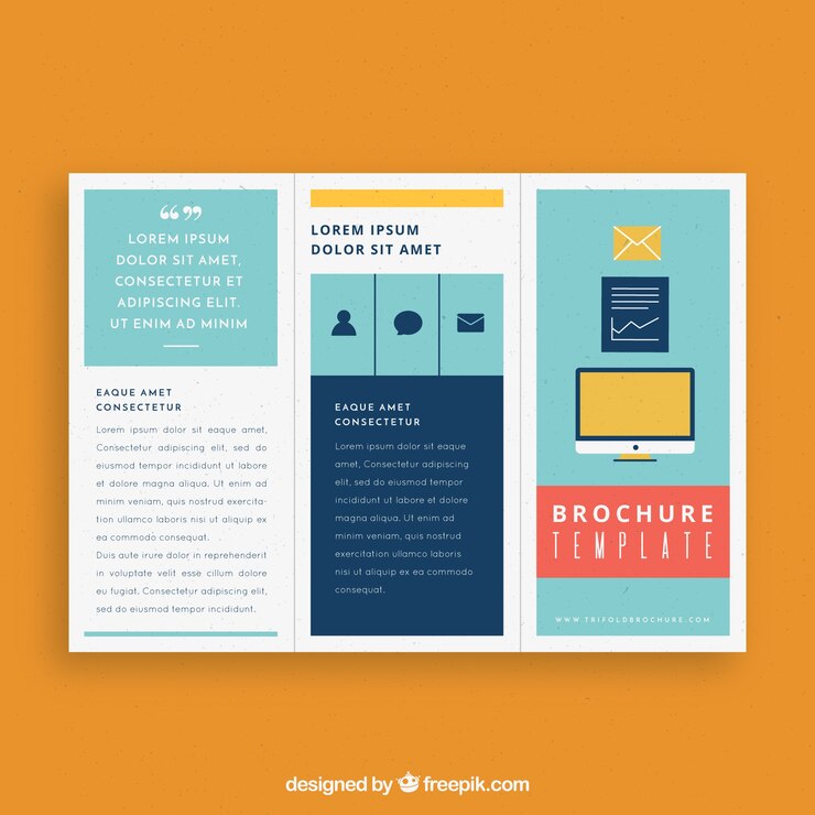 Vector gratuito plantilla moderna de folleto de negocios tríptico
