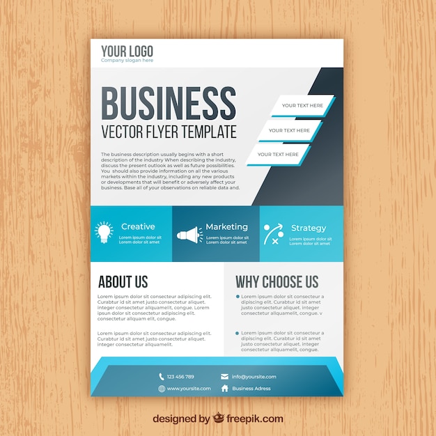 Vector gratuito plantilla moderna de folleto de negocios