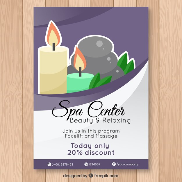 Plantilla moderna de folleto de spa con estilo adorable