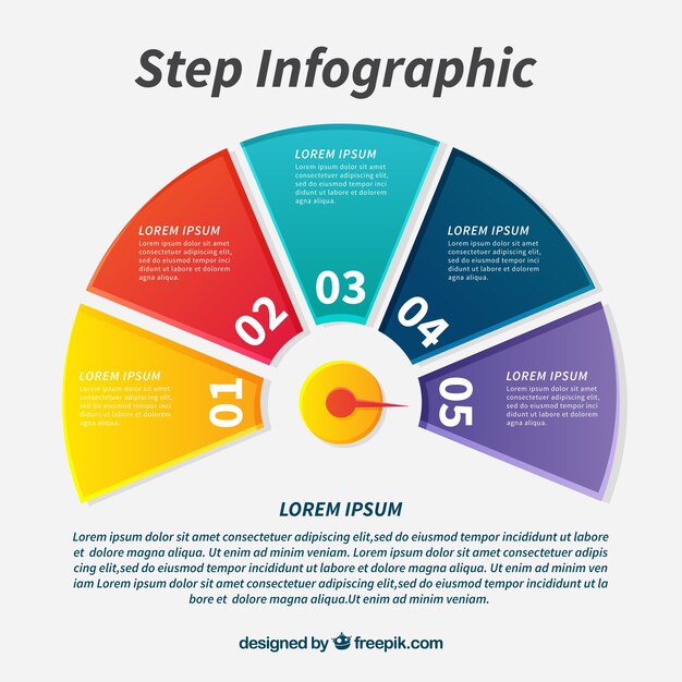 Plantilla moderna de infografía con diseño circular