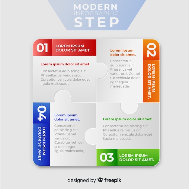 Plantilla moderna de infografía con estilo colorido