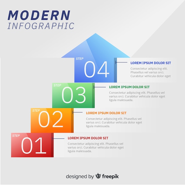 Plantilla moderna de infografía con estilo colorido