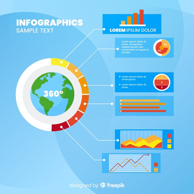 Plantilla moderna de infografía con estilo colorido