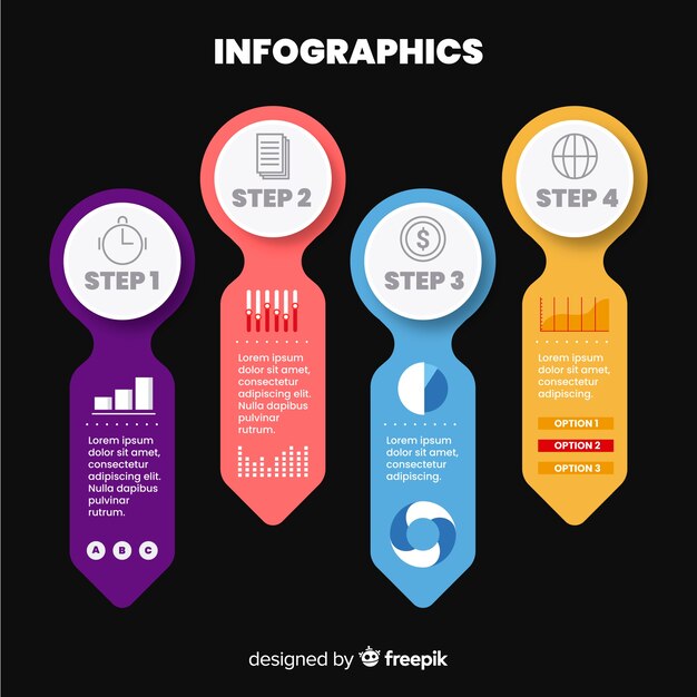 Plantilla moderna de infografía con estilo colorido