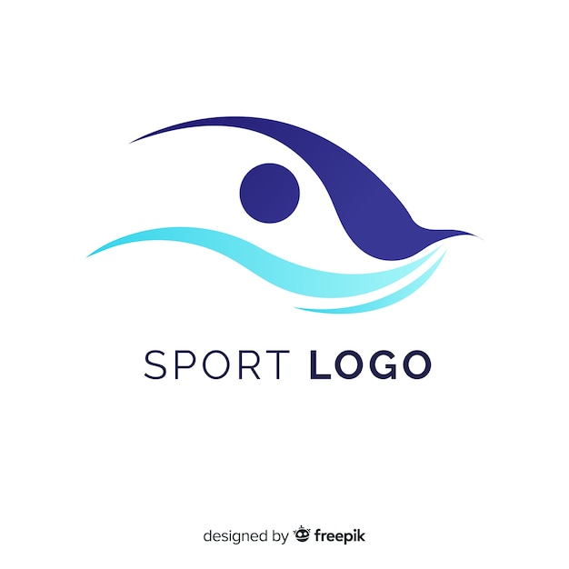 Plantilla moderna de logo de deportes con diseño abstracto