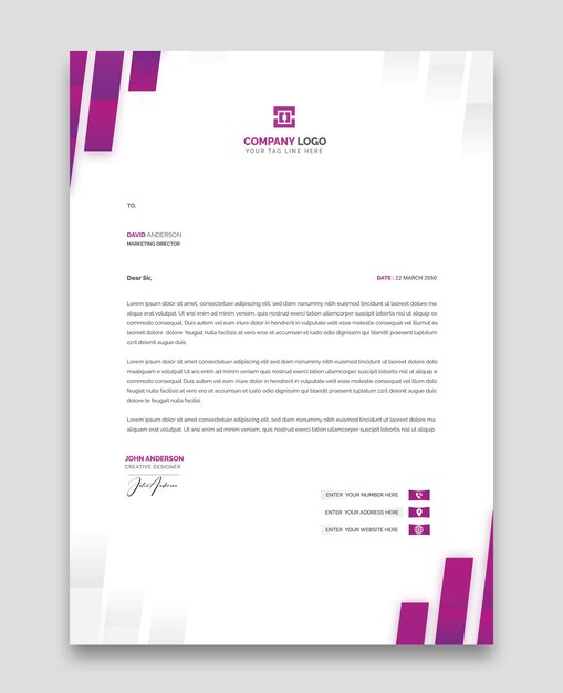 Plantilla moderna de membrete empresarial y corporativo