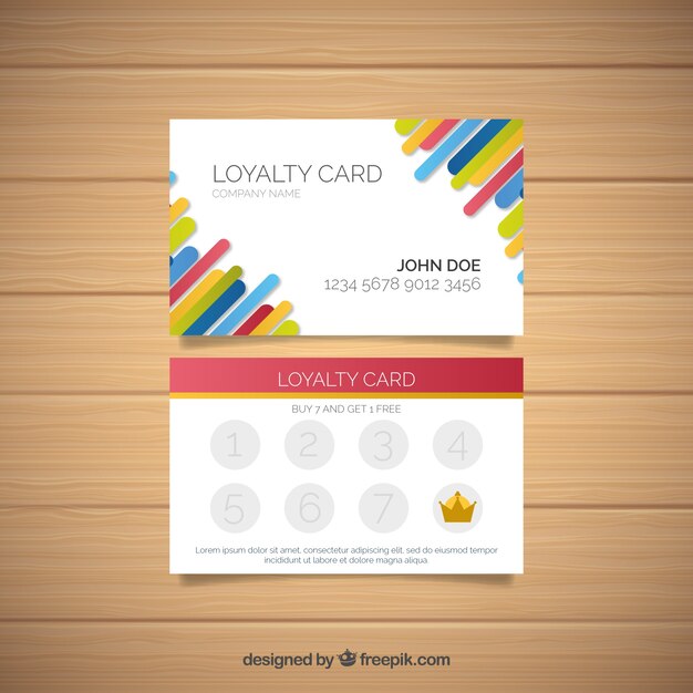 Plantilla moderna de tarjeta de cliente con estilo colorido