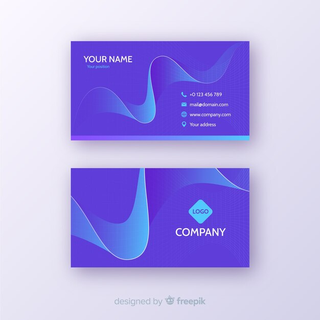 Plantilla moderna de tarjeta de visita con diseño abstracto