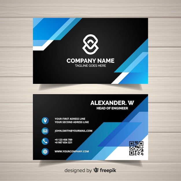Plantilla moderna de tarjeta de visita con diseño geométrico