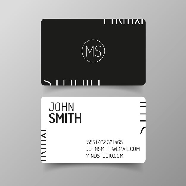 Plantilla monocroma para tarjetas de visita