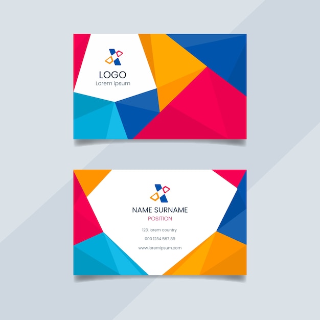 Plantilla multicolor para tarjeta de visita