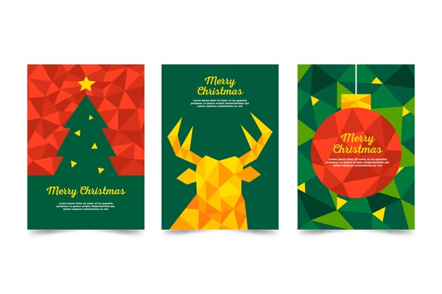 Plantilla de navidad en estilo poligonal