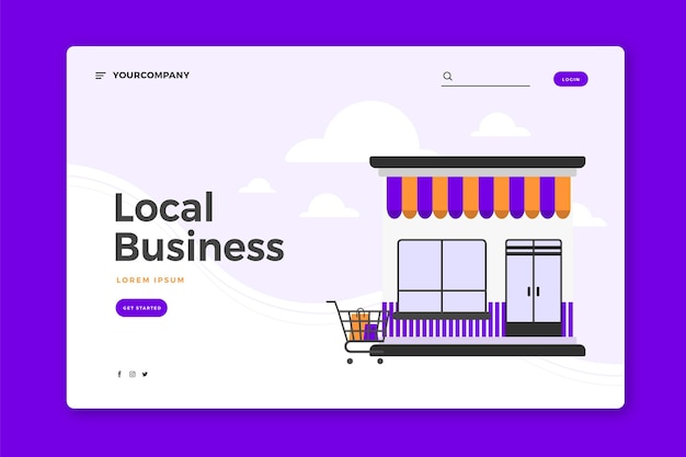 Vector gratuito plantilla de negocio local de página de destino