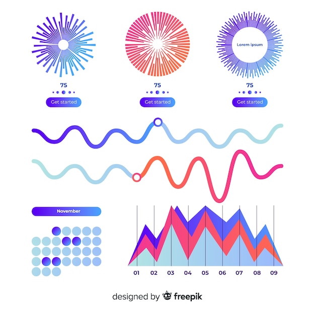 Vector gratuito plantilla de negocio de tablero de infografía