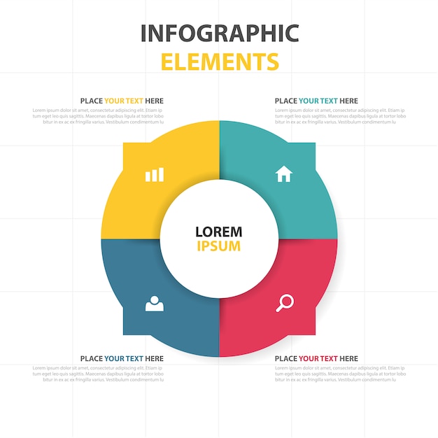 Plantilla de negocios infográfica colorida circular