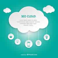 Vector gratuito plantilla de nube seo