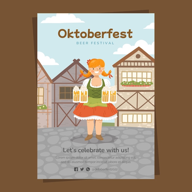 Vector gratuito plantilla oktoberfest cartel