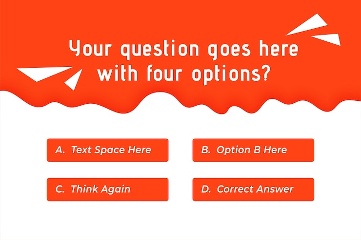 Vector gratuito plantilla de opción múltiple para juegos de preguntas y exámenes