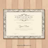 Vector gratuito plantilla ornamental de certificado